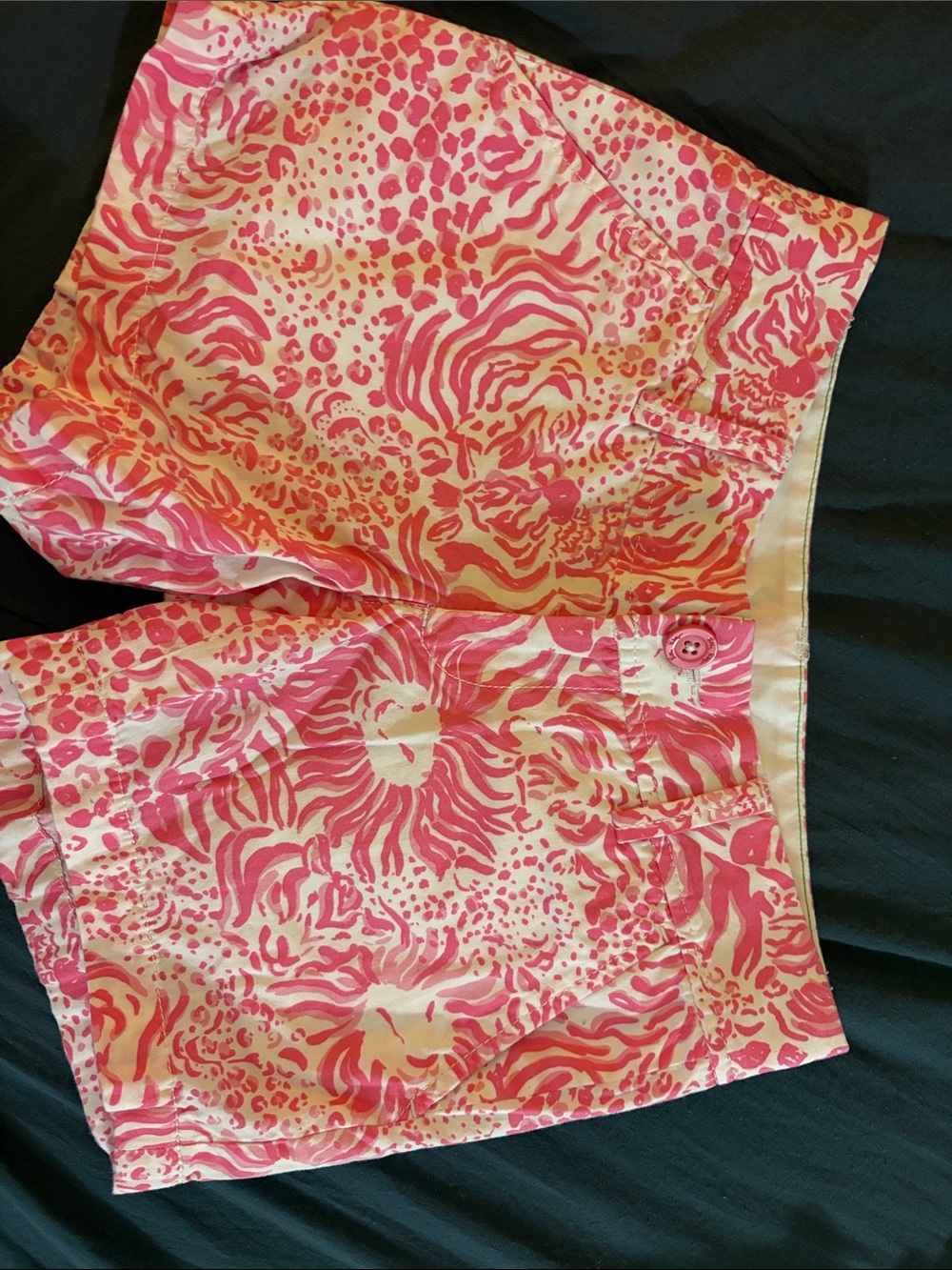 Lilly Pulitzer Pink & Cream Animal-Print Bermuda Shorts